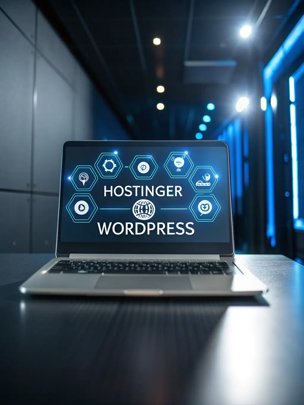An image showcasing the user interface of 'Bluehost', emphasizing its ease of use and WordPress integration.