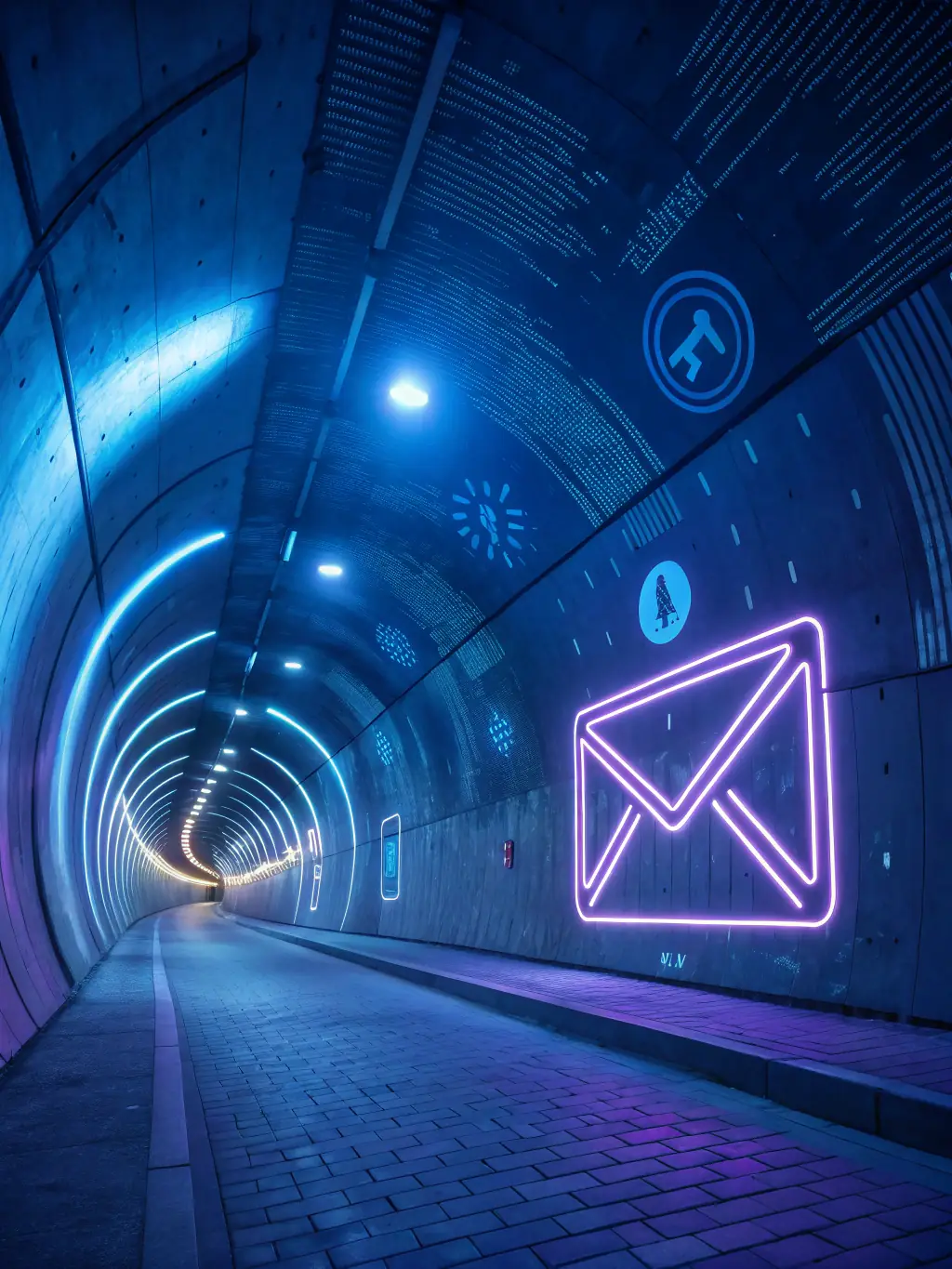 A visual representation of a VPN tunnel, showing data being encrypted and transmitted securely through the internet.